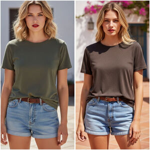 Christopher & Banks Large Olive Brown Short Sleeve Top Bundle